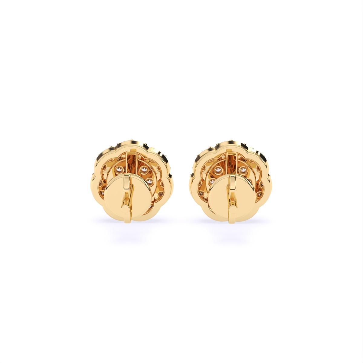 Floral-Inspired Gold Earrings with Lab-Grown Diamonds
