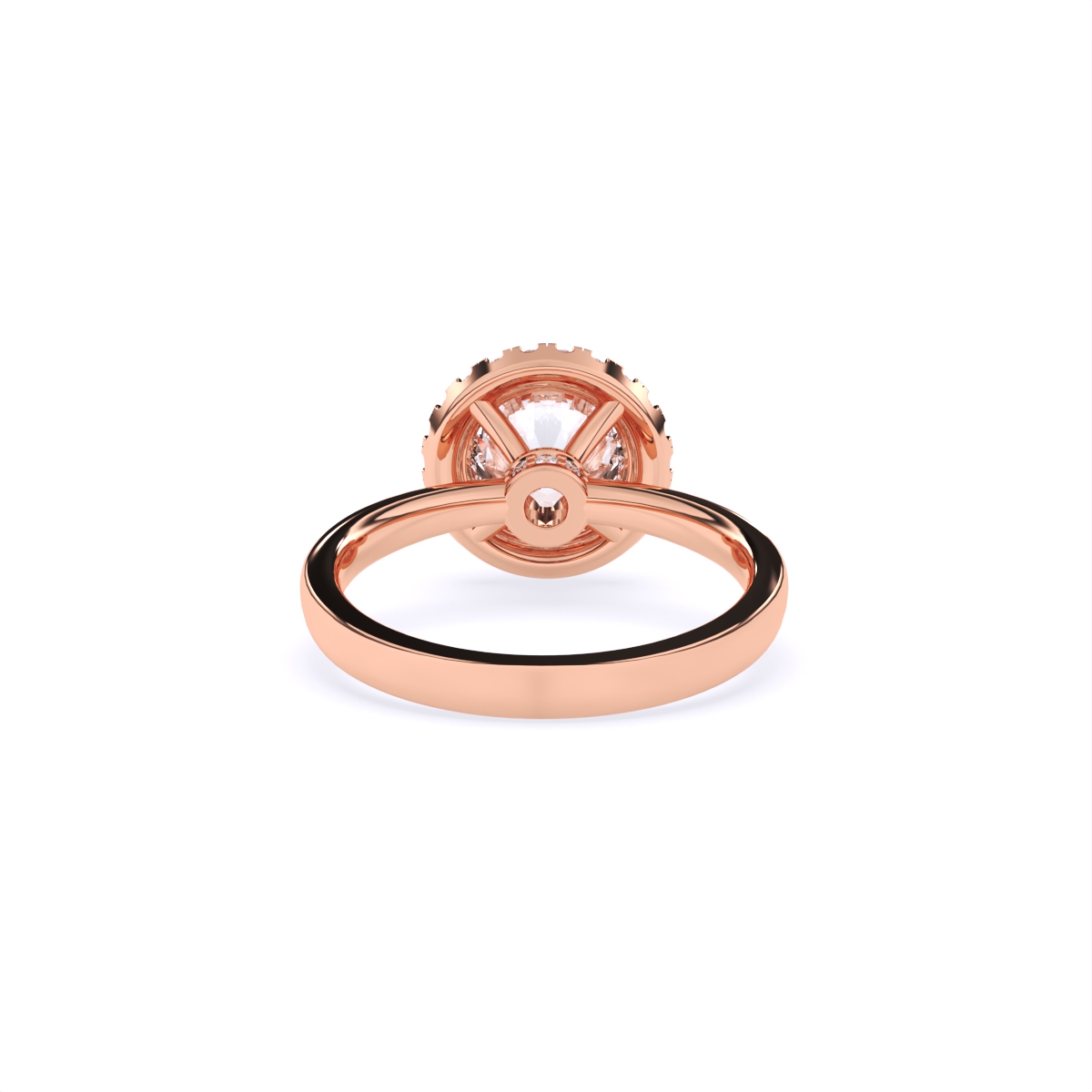 Round Halo Solitaire Lab Grown Diamond Ring