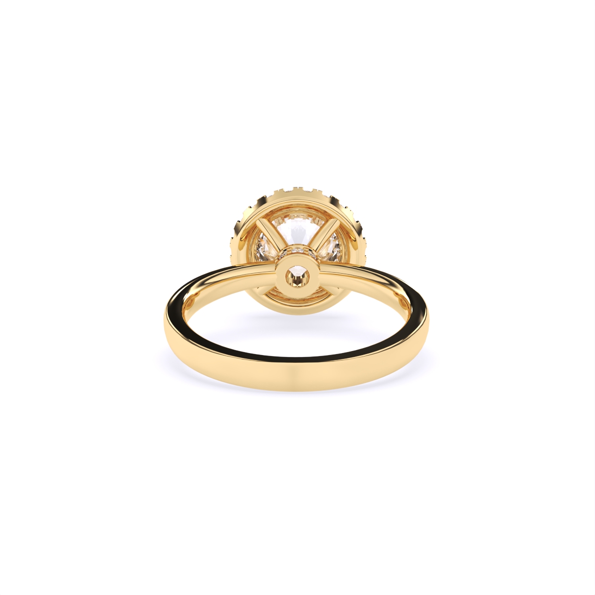 Round Halo Solitaire Lab Grown Diamond Ring