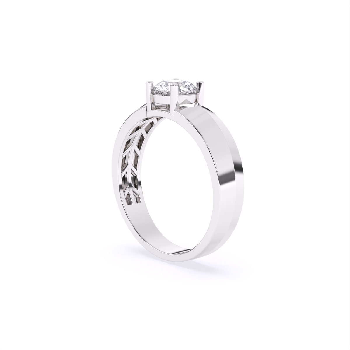 Round Solitaire Lab Grown Diamond Men's Ring