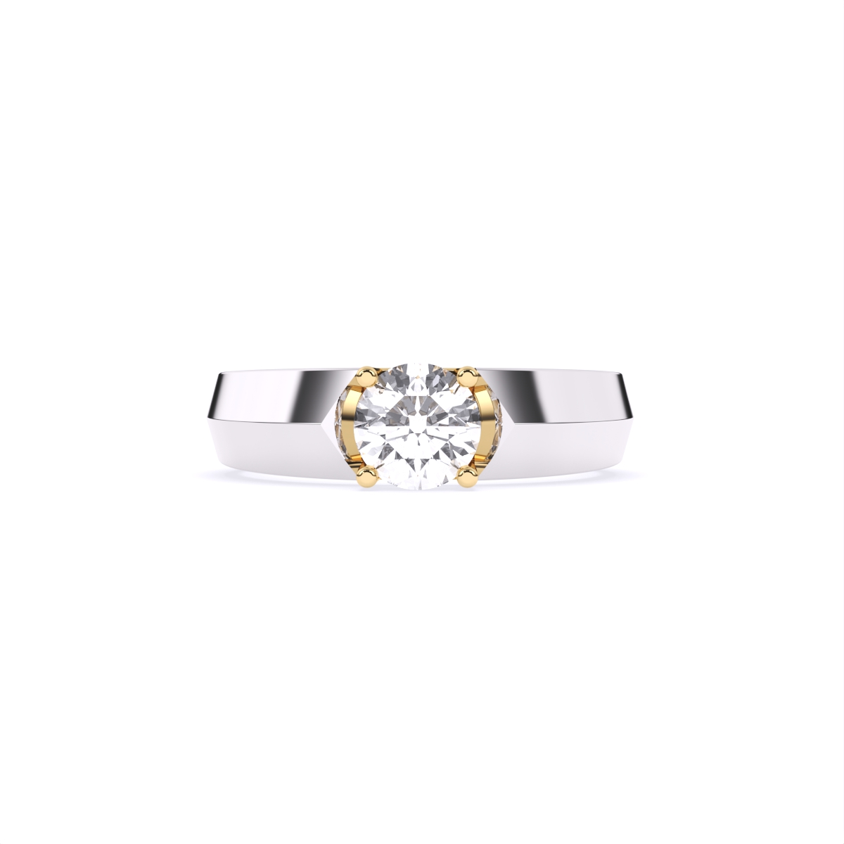 Round Solitaire Lab Grown Diamond Men's Ring
