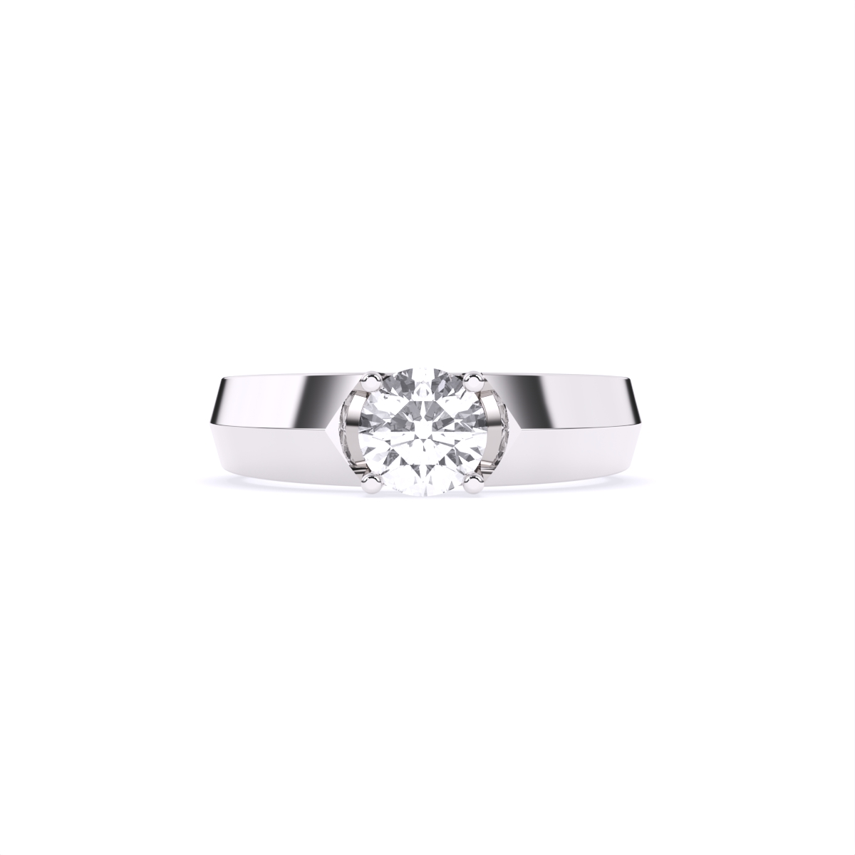 Round Solitaire Lab Grown Diamond Men's Ring