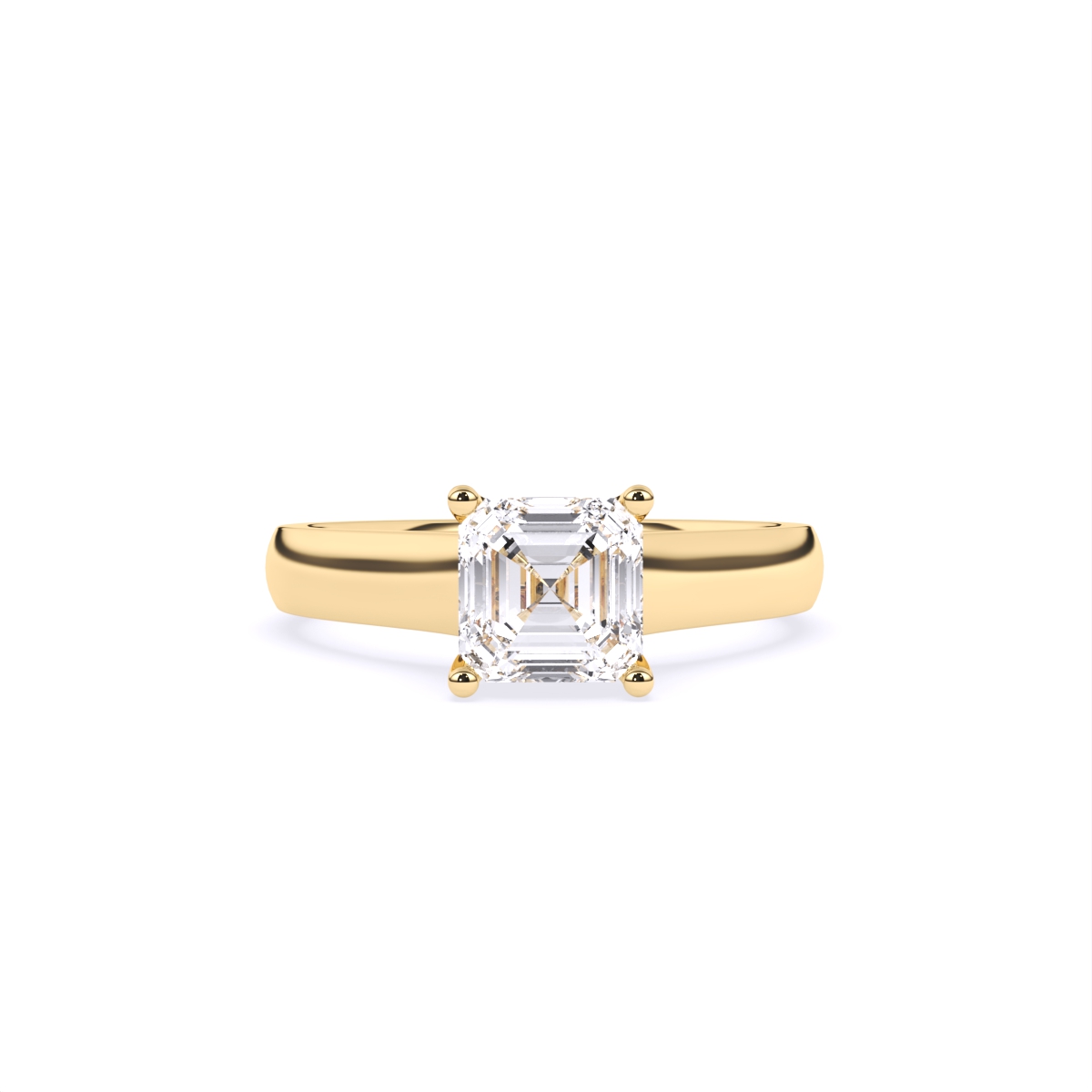 Asscher cut Lab Grown diamond Solitaire Ring