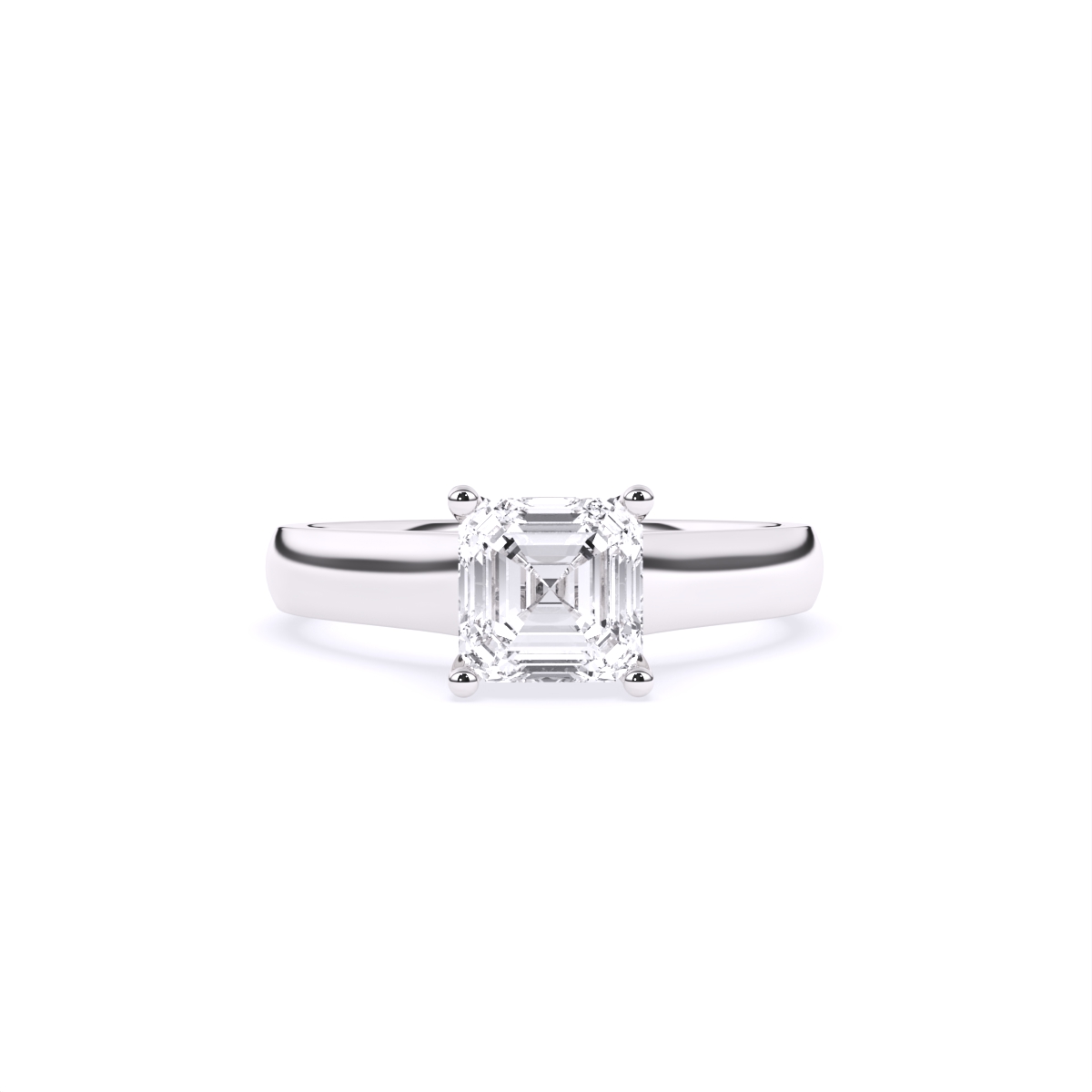 Asscher cut Lab Grown diamond Solitaire Ring