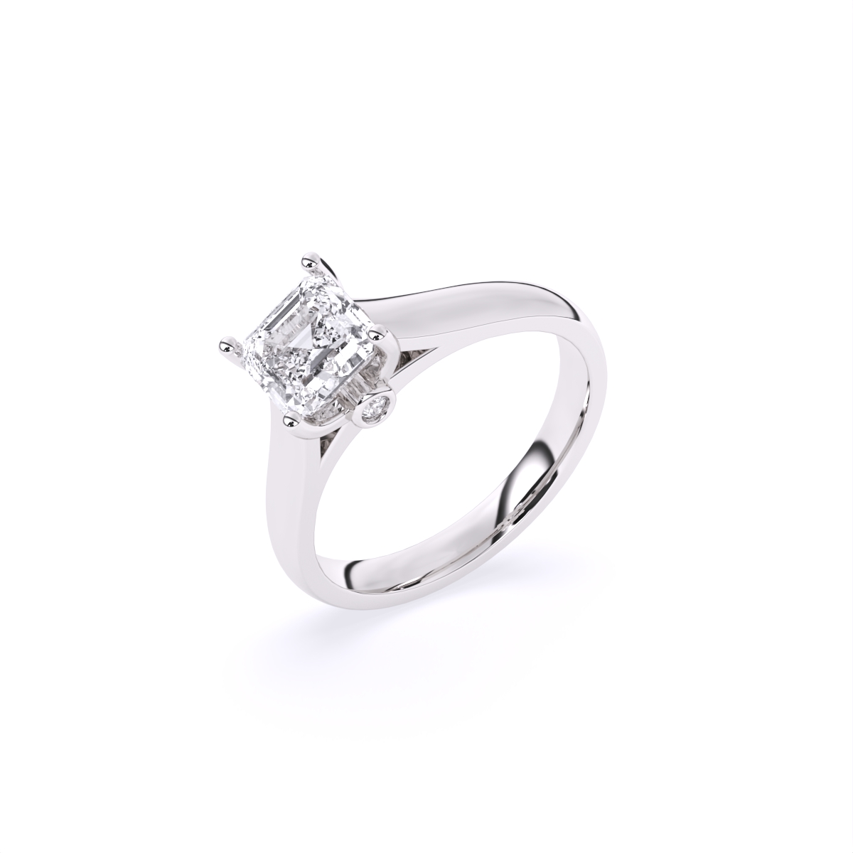 Asscher cut Lab Grown diamond Solitaire Ring