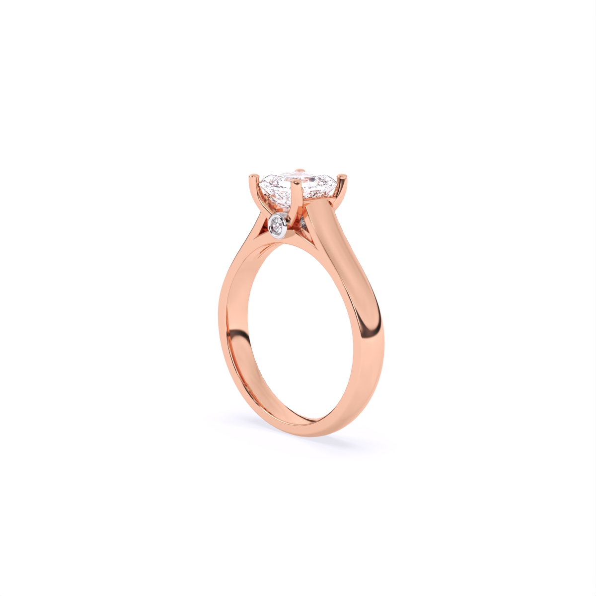Asscher cut Lab Grown diamond Solitaire Ring