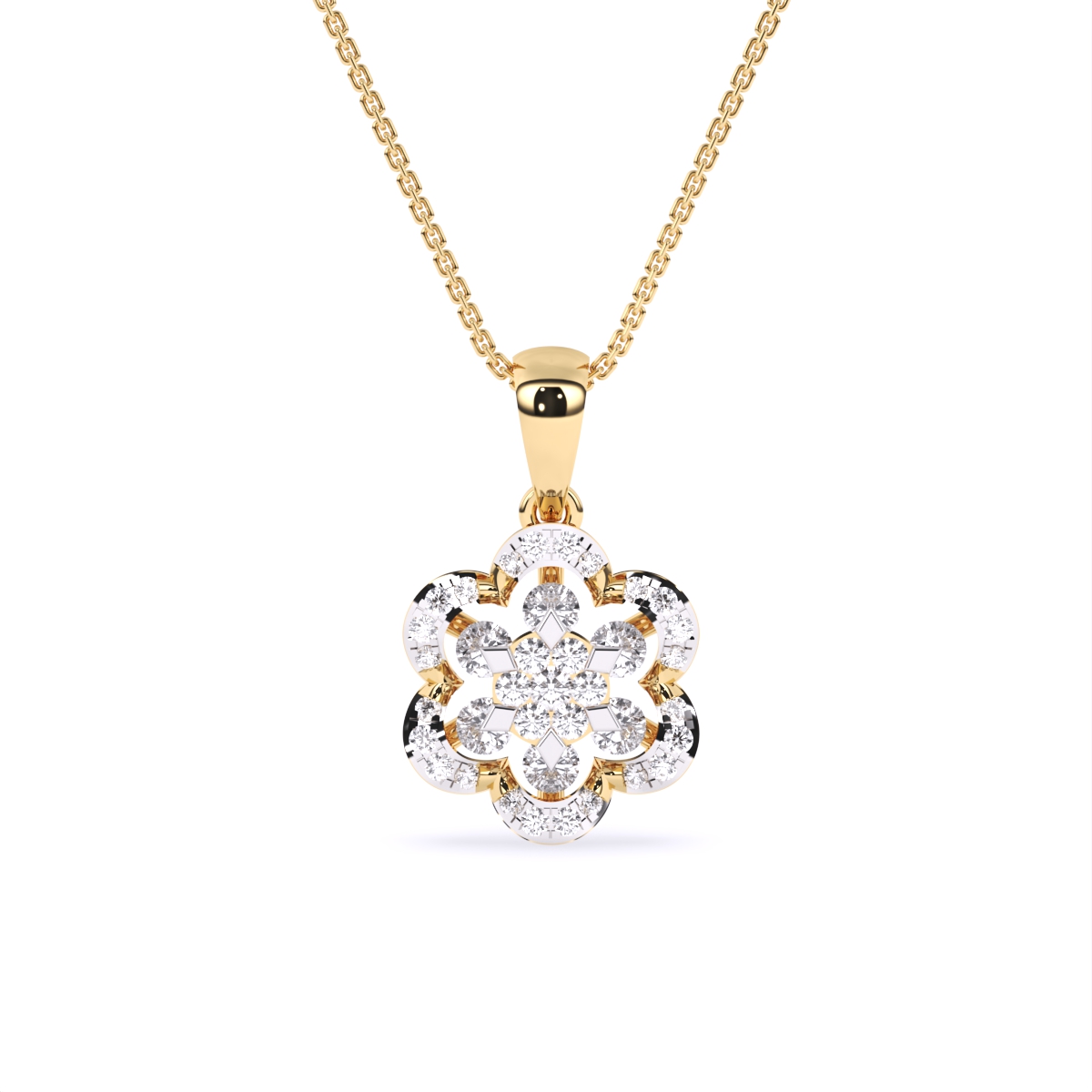 Flower Style Lab Grown Diamond Pendant
