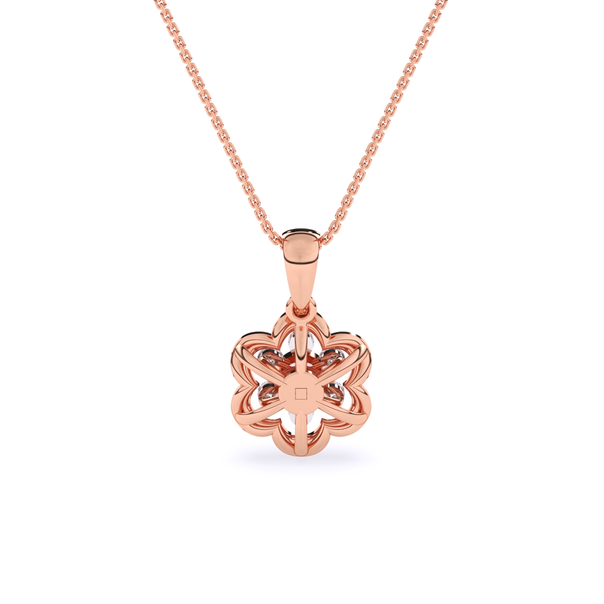Flower Style Lab Grown Diamond Pendant