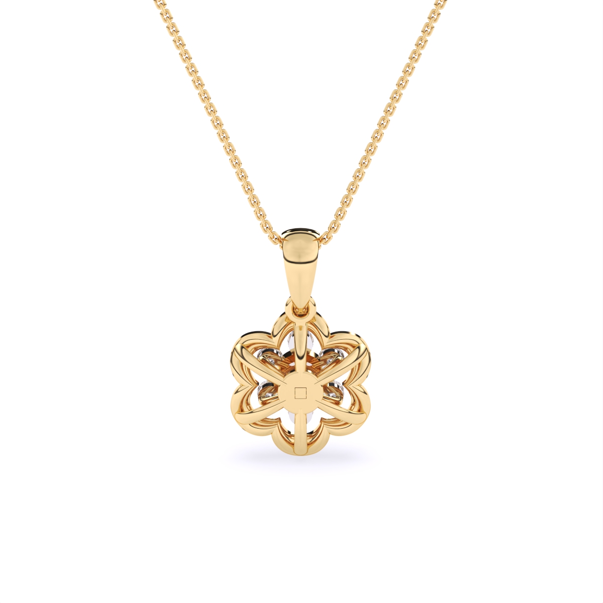 Flower Style Lab Grown Diamond Pendant