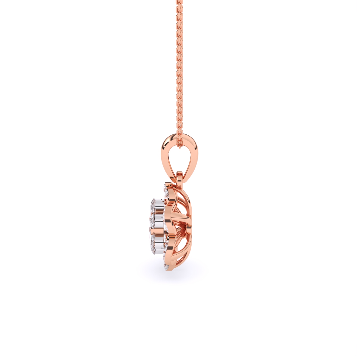 Flower Style Lab Grown Diamond Pendant