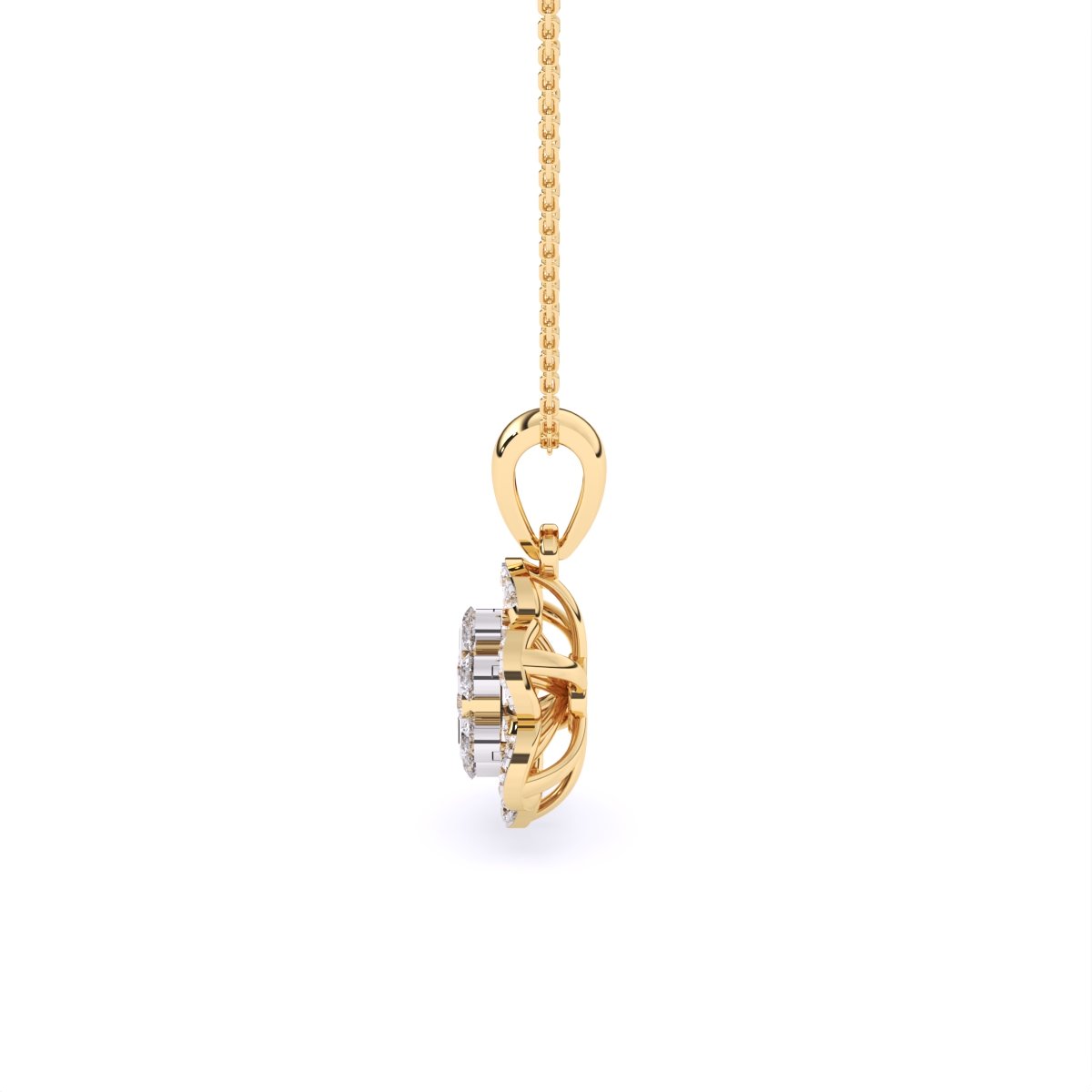 Flower Style Lab Grown Diamond Pendant