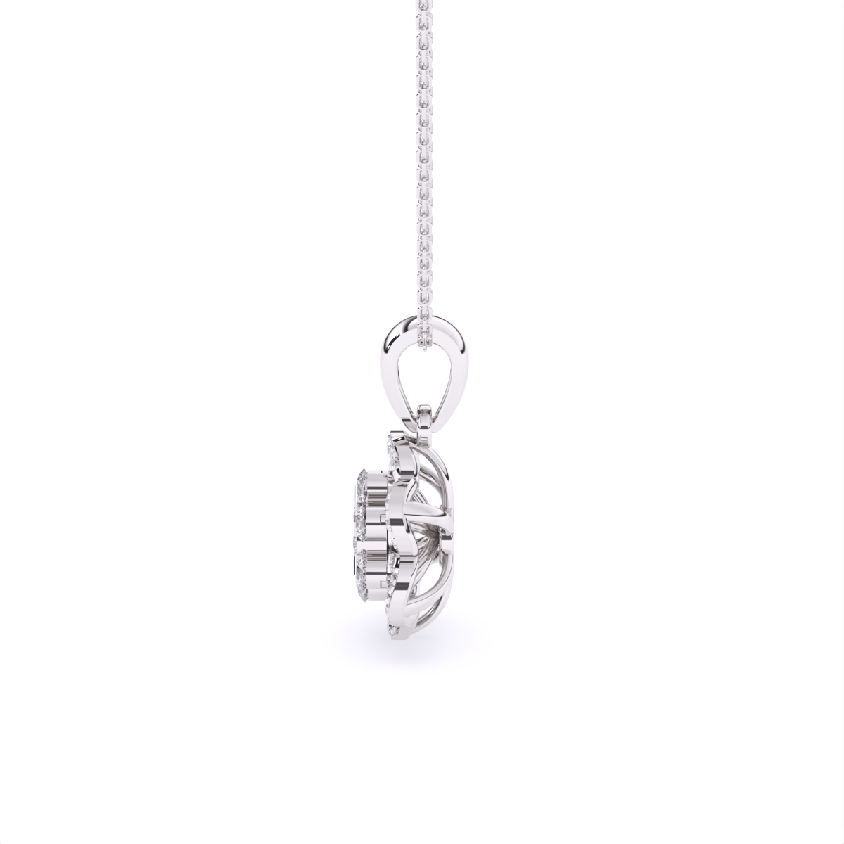 Flower Style Lab Grown Diamond Pendant