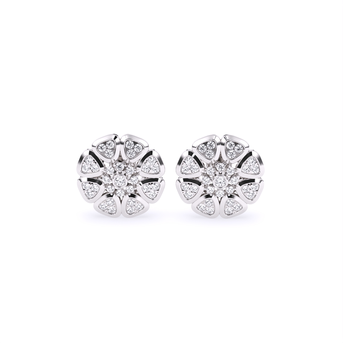 Floral-Inspired Gold Lab Diamond Stud Earrings