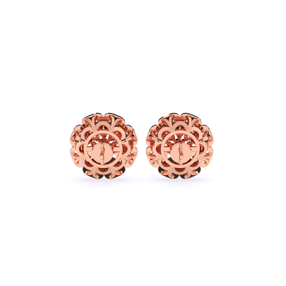 Floral-Inspired Gold Lab Diamond Stud Earrings