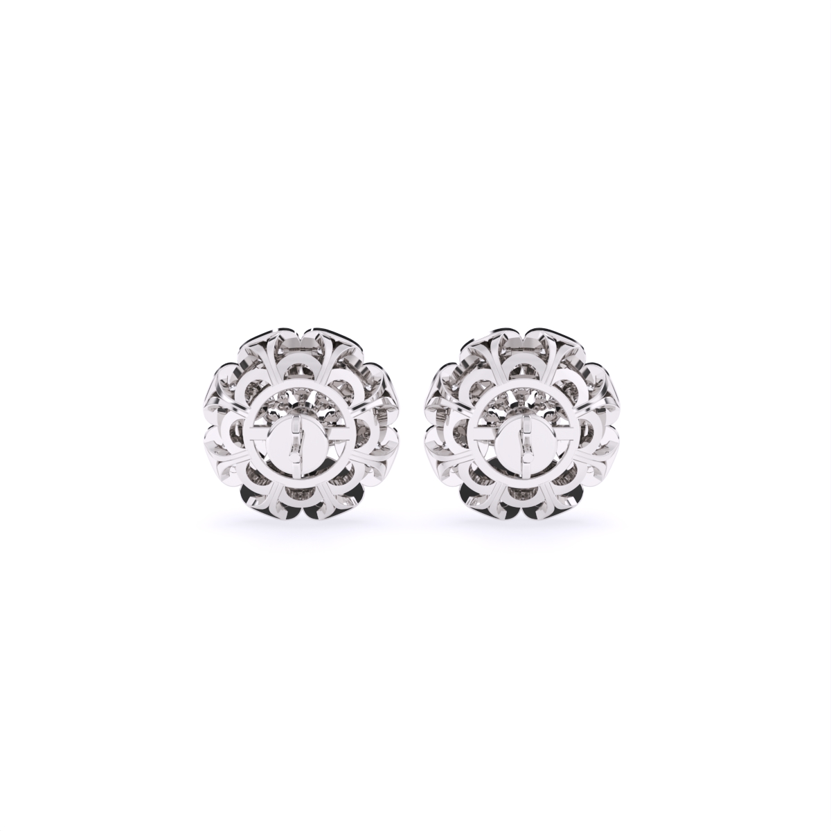 Floral-Inspired Gold Lab Diamond Stud Earrings