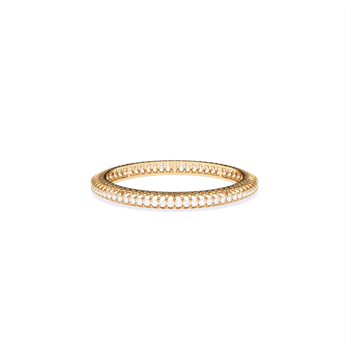 Solitaire Lab Grown Diamond Gold Bangles