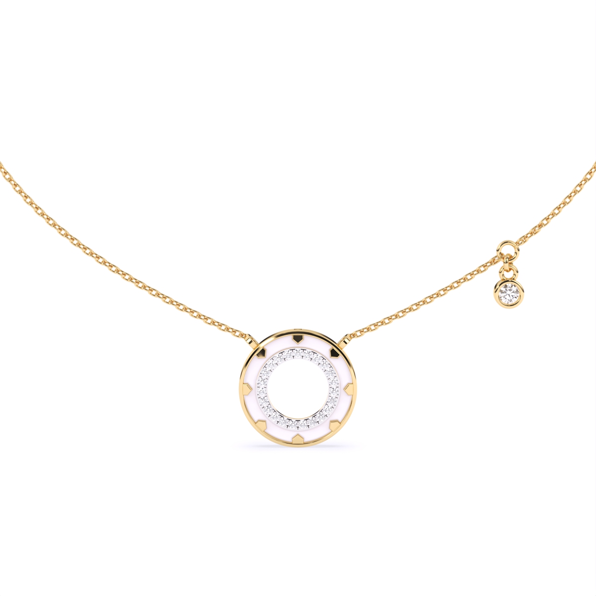 Circle Gold Lab Diamond Necklace