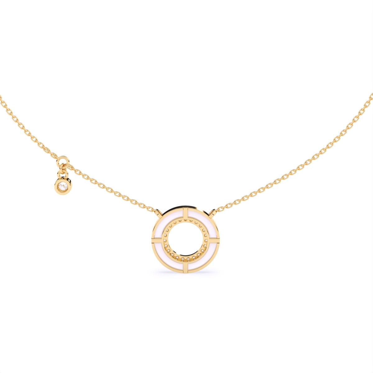 Circle Gold Lab Grown Diamond Necklace