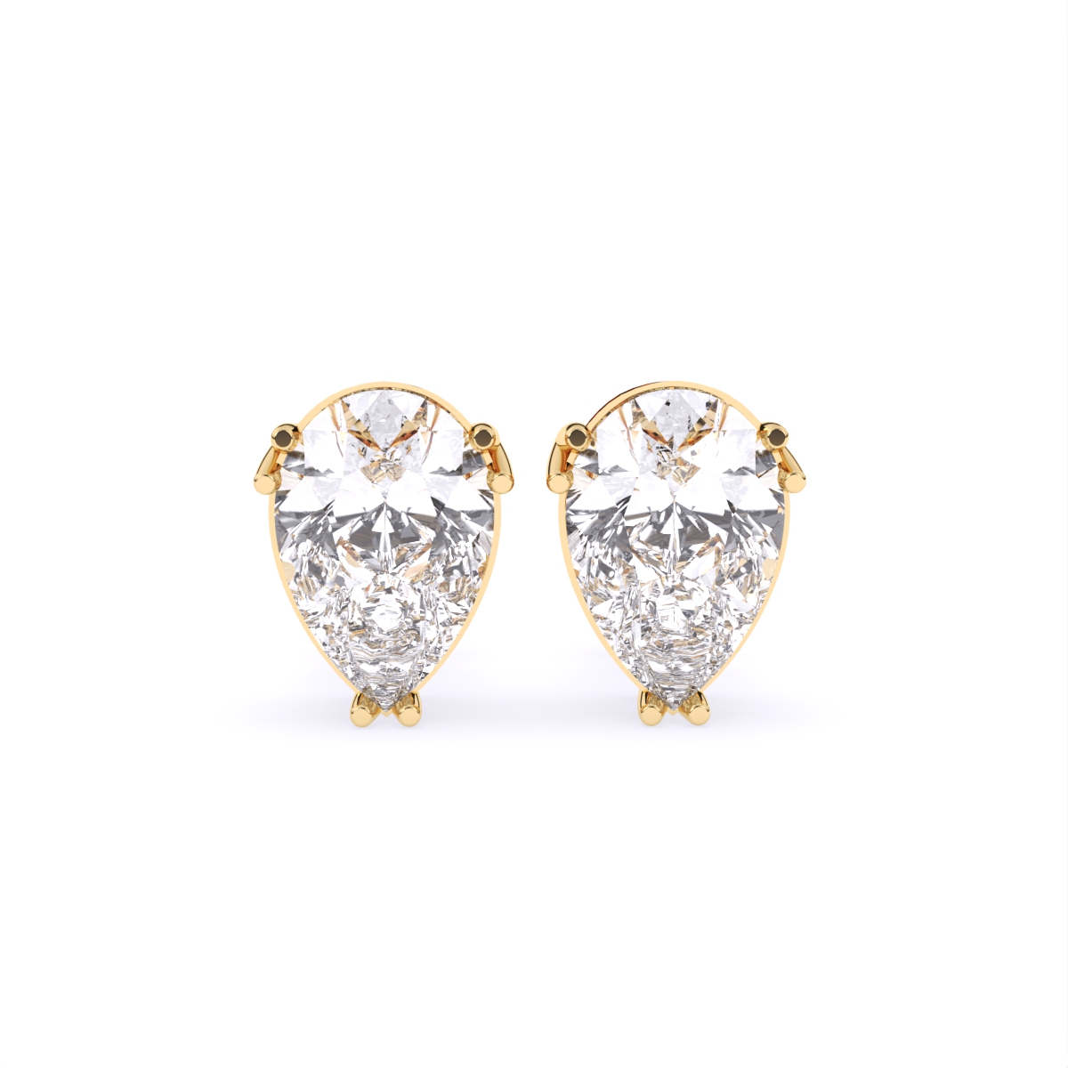 Pear Solitaire Lab Grown Diamond Stud Earrings