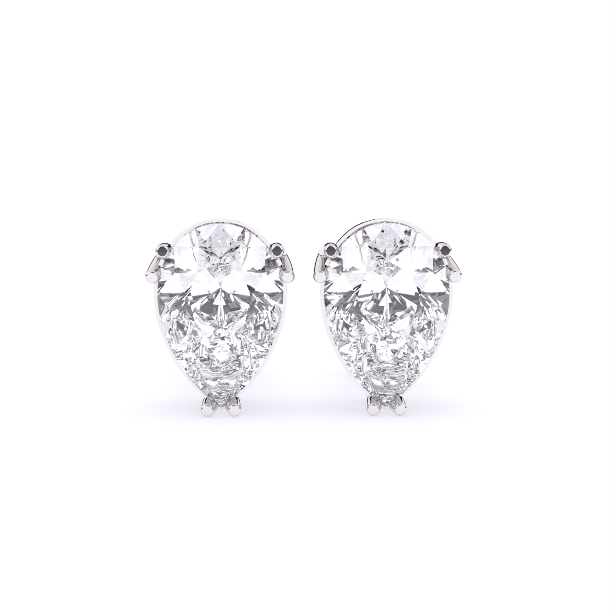 Pear Solitaire Lab Grown Diamond Stud Earrings