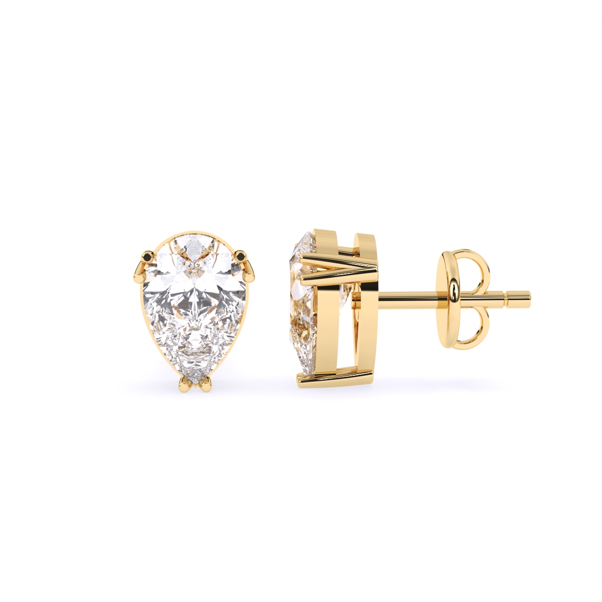 Pear Solitaire Lab Grown Diamond Stud Earrings