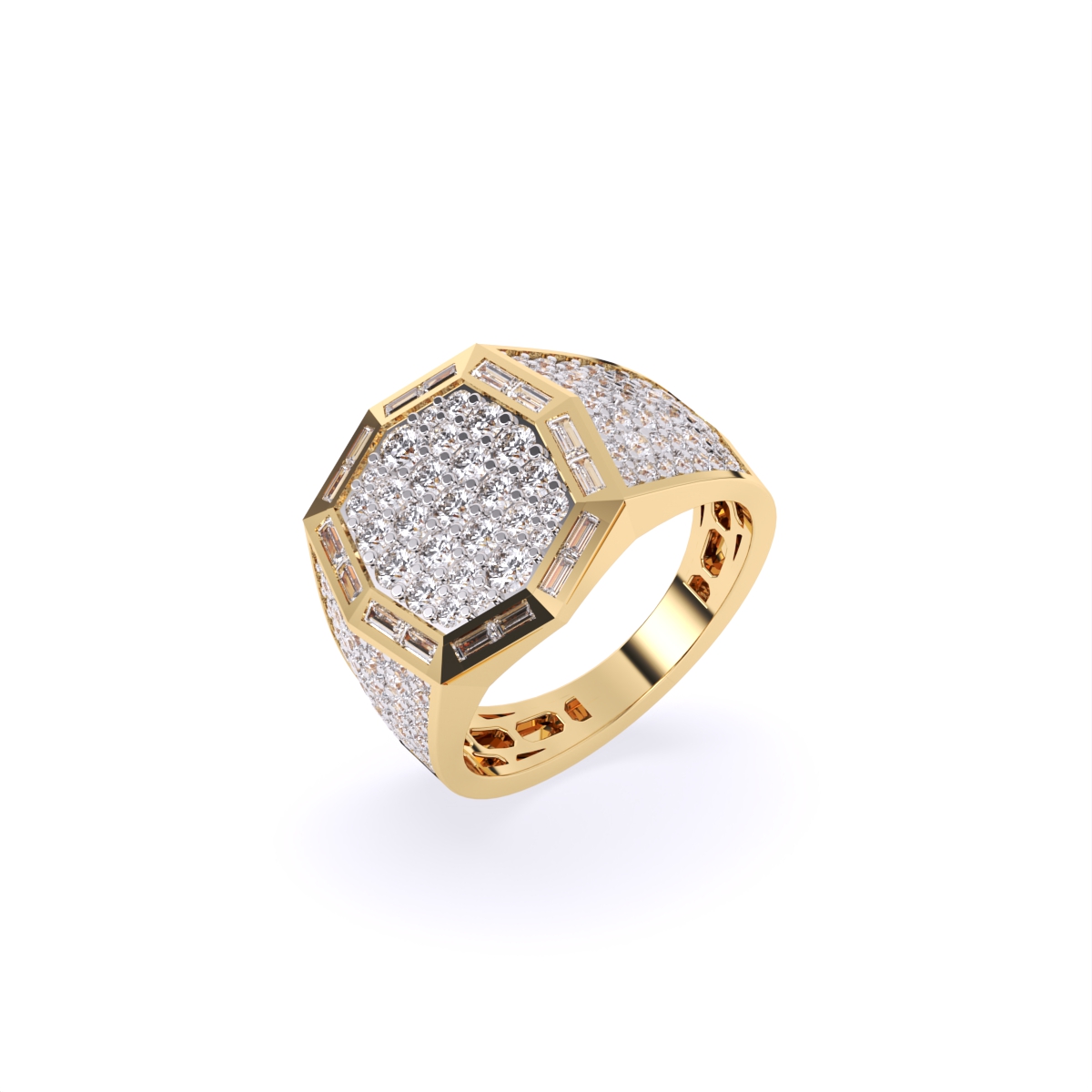 14Kt Gold Lab Grown Diamond Men's Ring