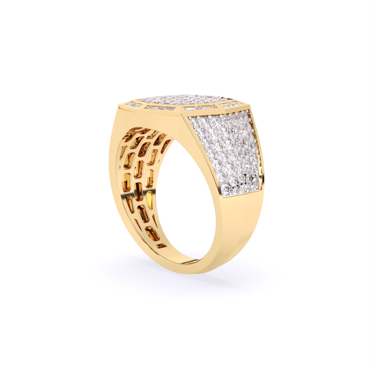 14Kt Gold Lab Grown Diamond Men's Ring