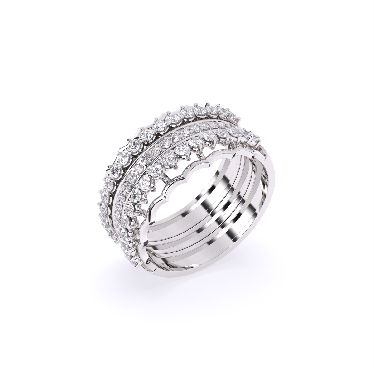 Round Half Eternity lab Grown Diamond Ring