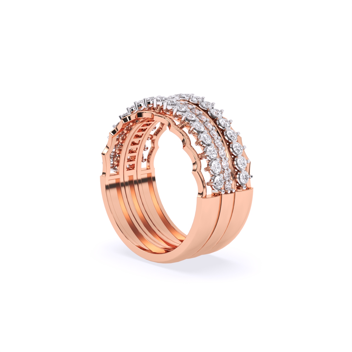 Round Half Eternity lab Grown Diamond Ring
