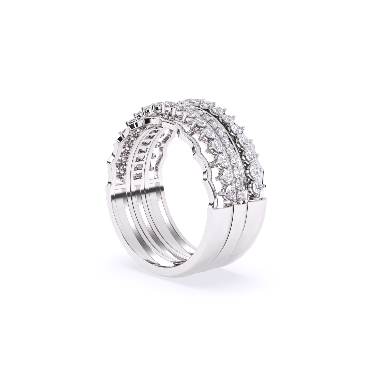 Round Half Eternity lab Grown Diamond Ring