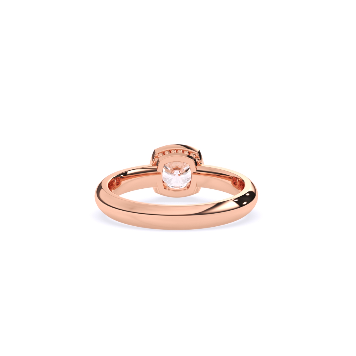 Round Half Bezel Lab Grown Diamond Solitaire Ring