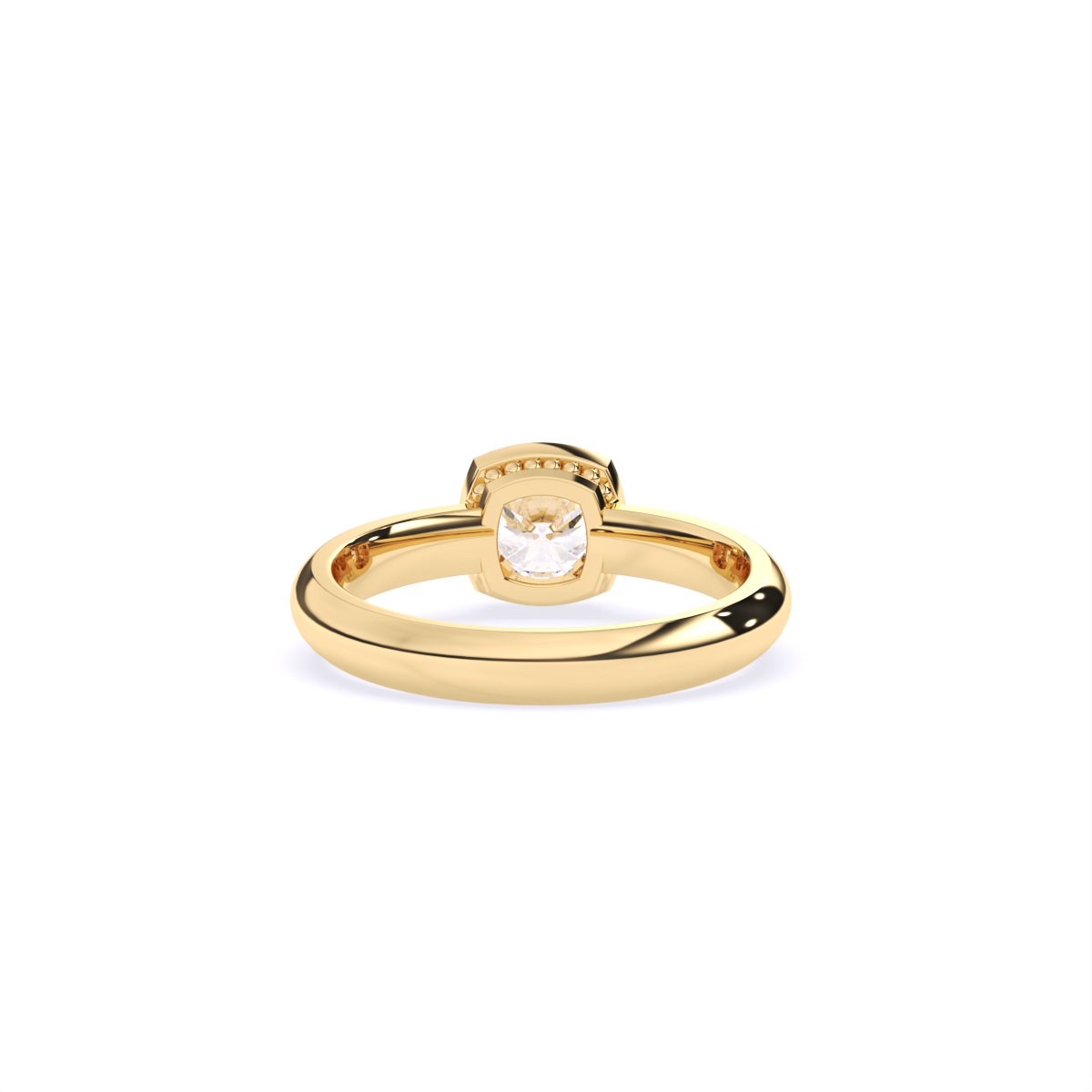 Round Half Bezel Lab Grown Diamond Solitaire Ring