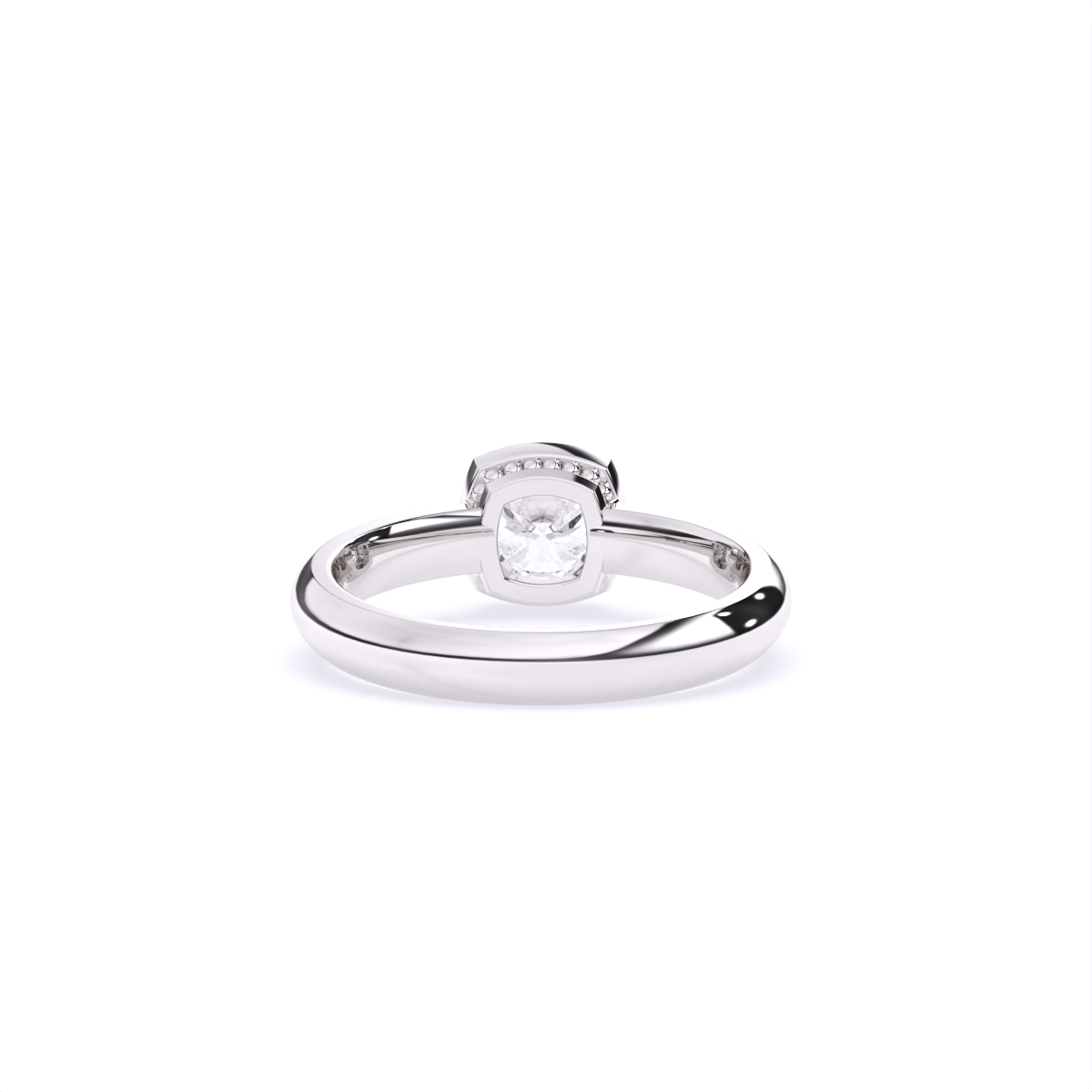 Round Half Bezel Lab Grown Diamond Solitaire Ring