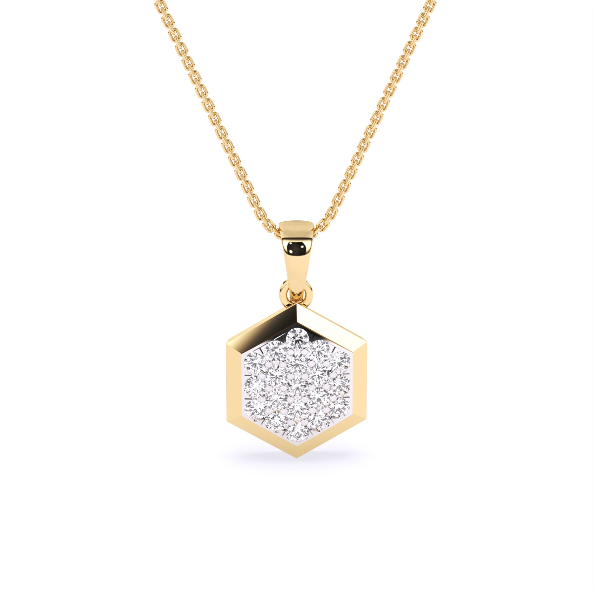 Hexagon Style Lab Grown Diamond Pendant