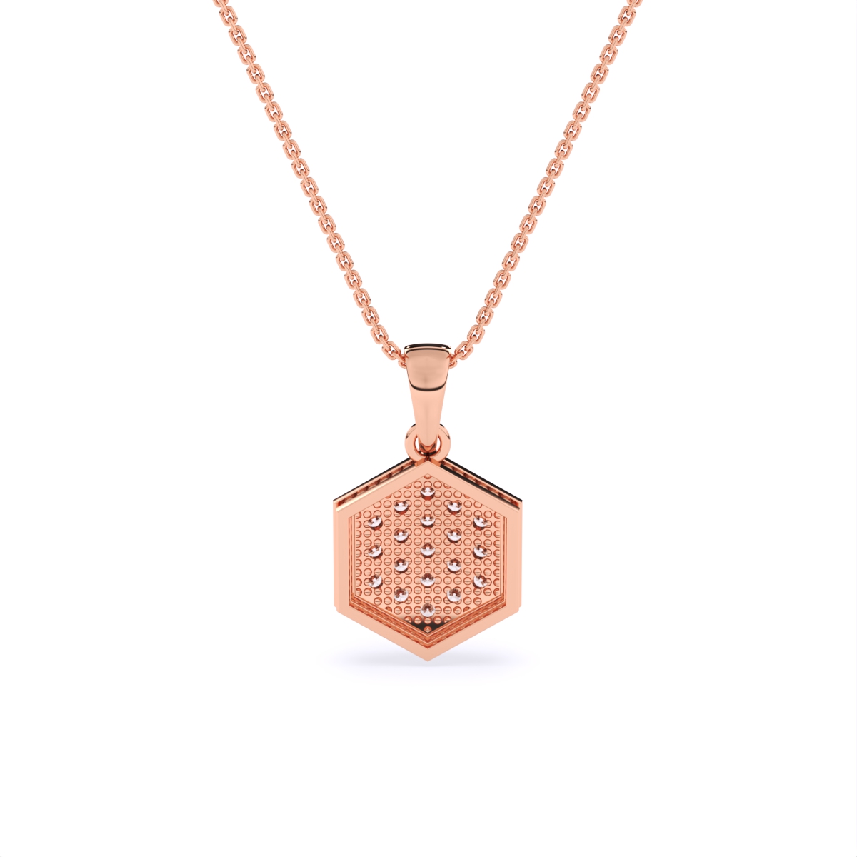 Hexagon Style Lab Grown Diamond Pendant
