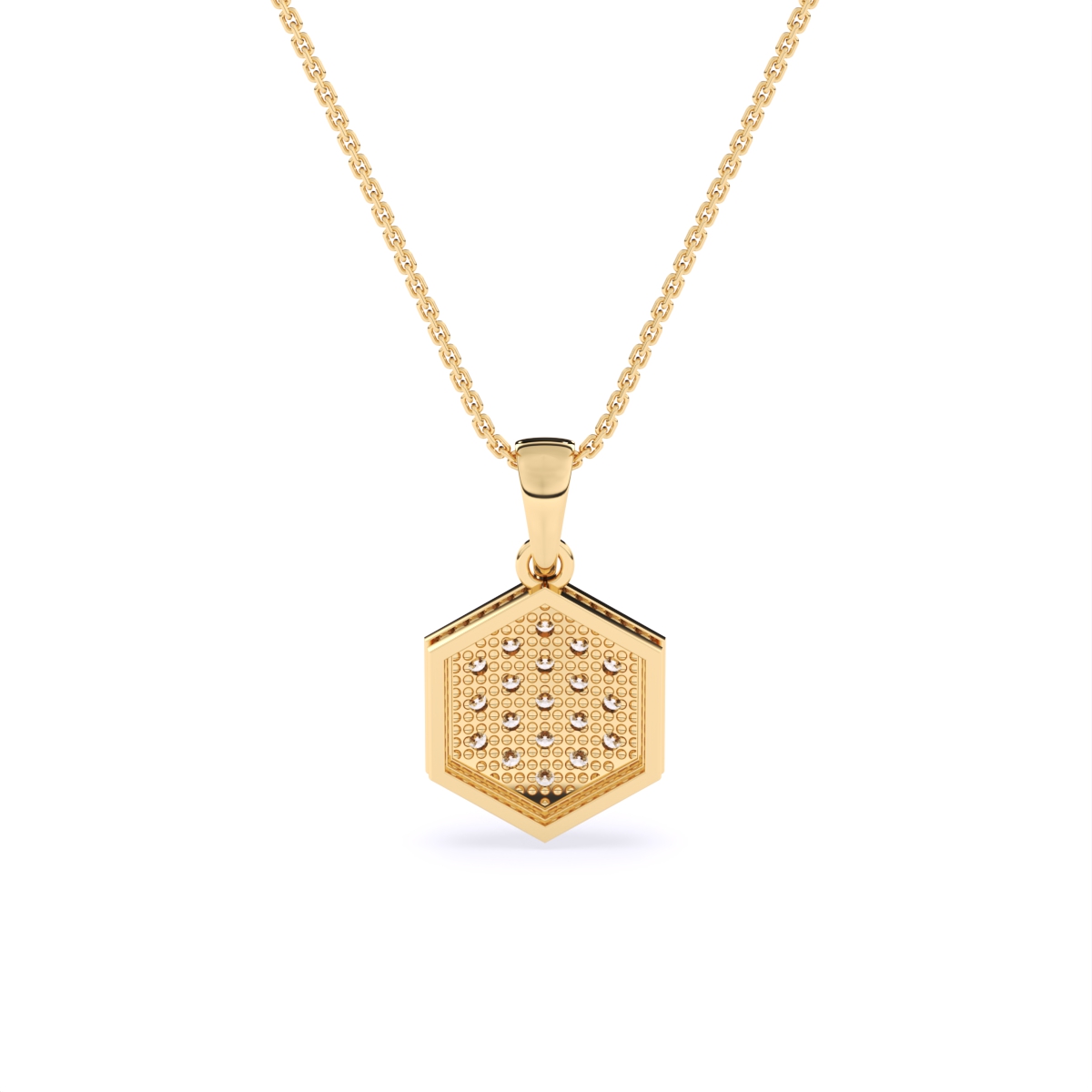 Hexagon Style Lab Grown Diamond Pendant