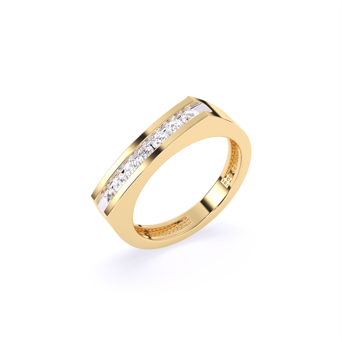 Round Channel Settings Diamond Wedding Ring
