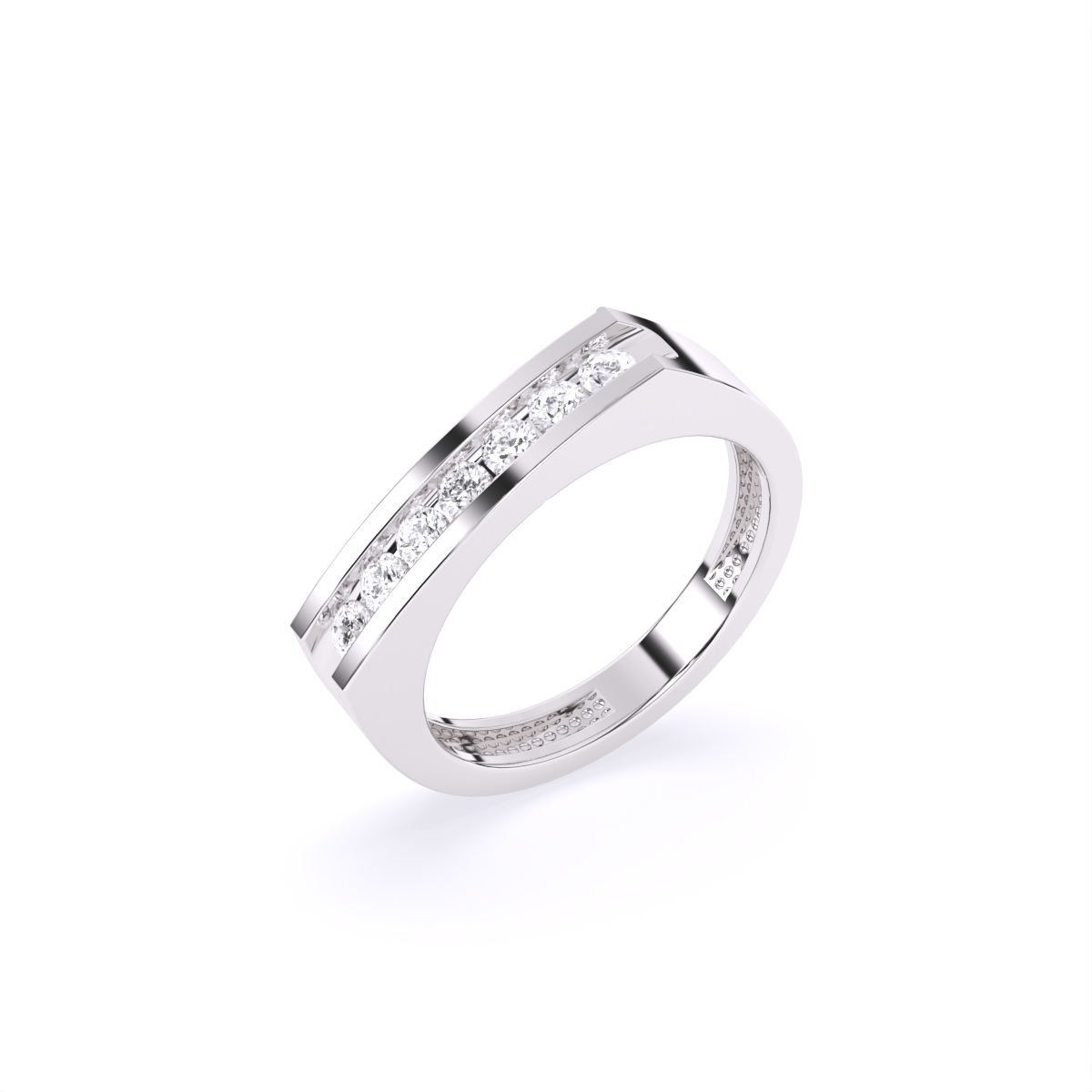 Round Channel Settings Diamond Wedding Ring
