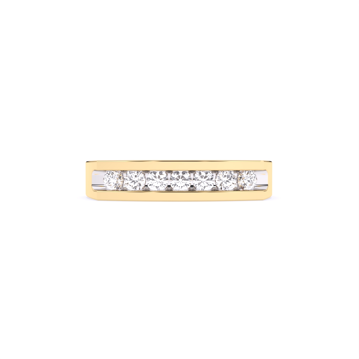 Round Channel Settings Diamond Wedding Ring