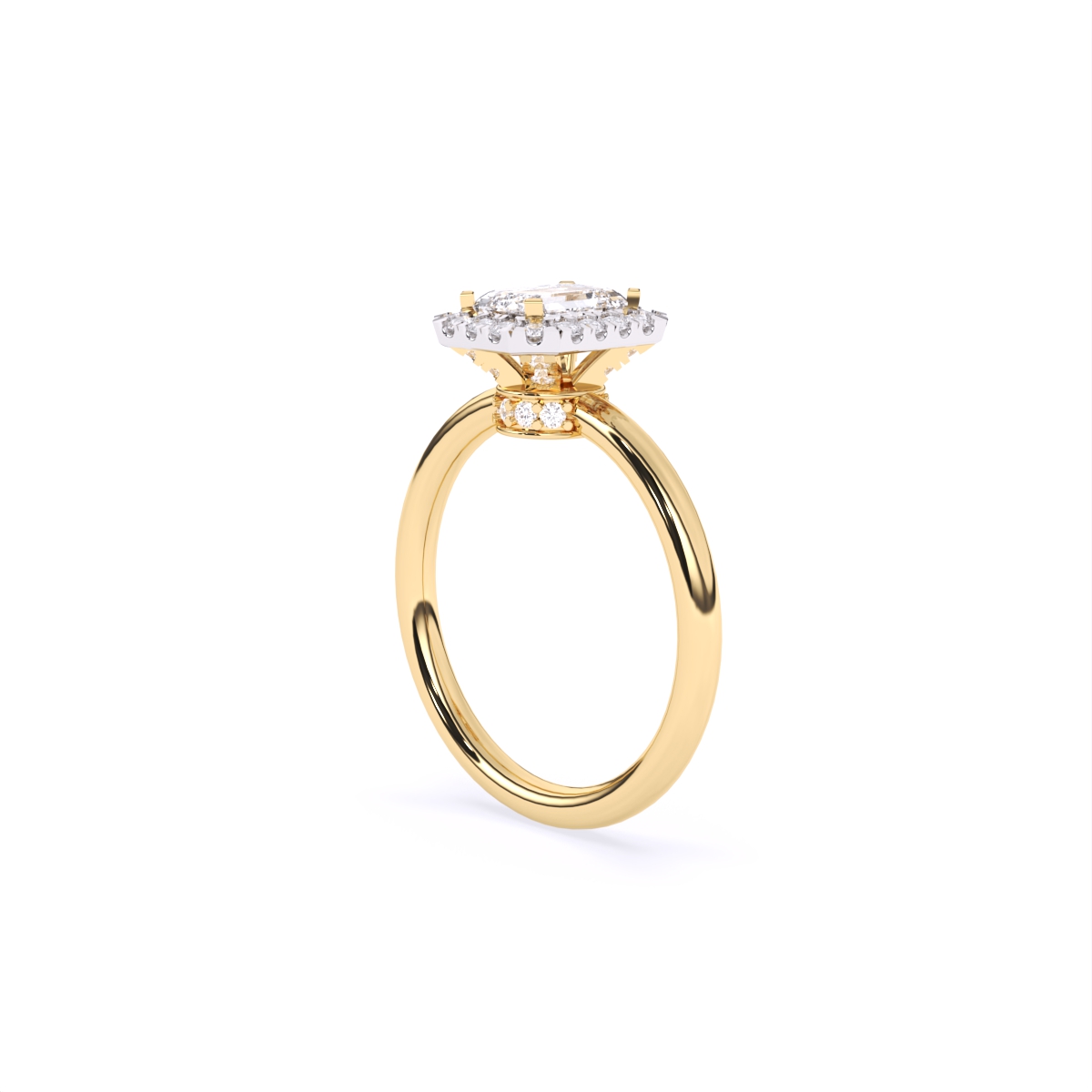 Emerald Halo lab Diamond Wedding Ring