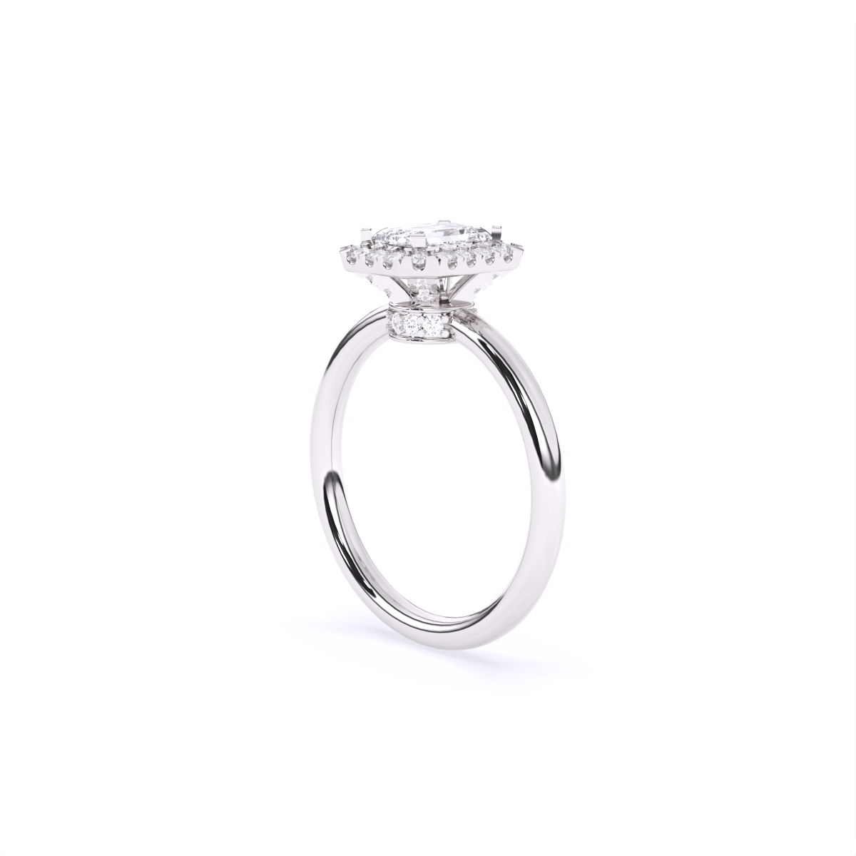 Emerald Halo lab Diamond Wedding Ring