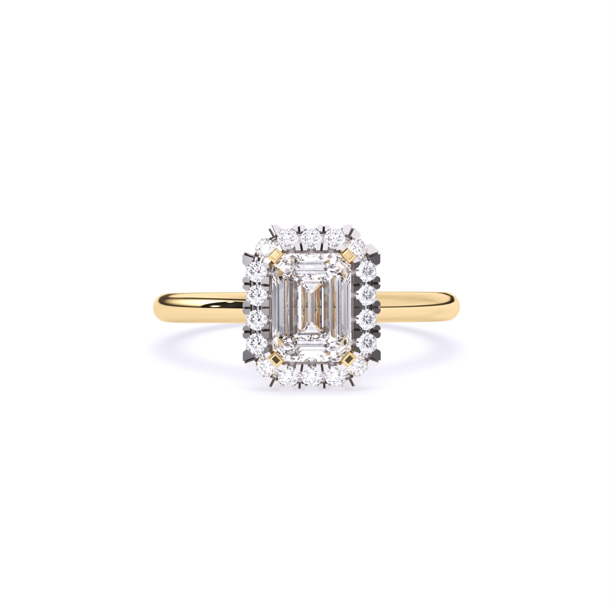 Emerald Halo lab Diamond Wedding Ring