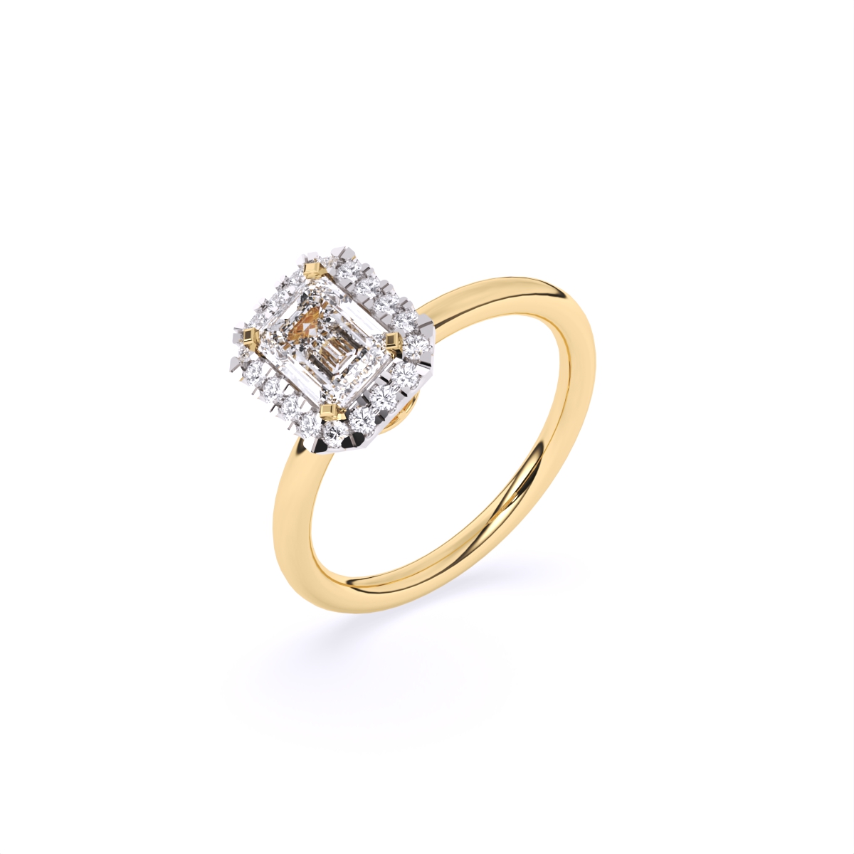 Emerald Halo lab Diamond Wedding Ring