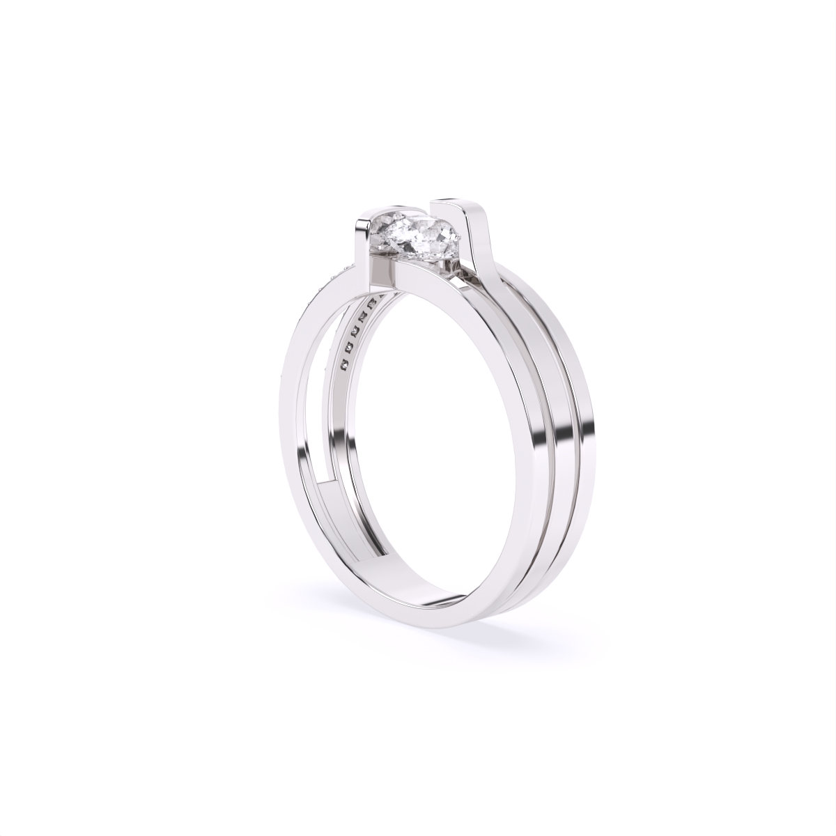Round Solitaire and Accents Lab Diamond Ring