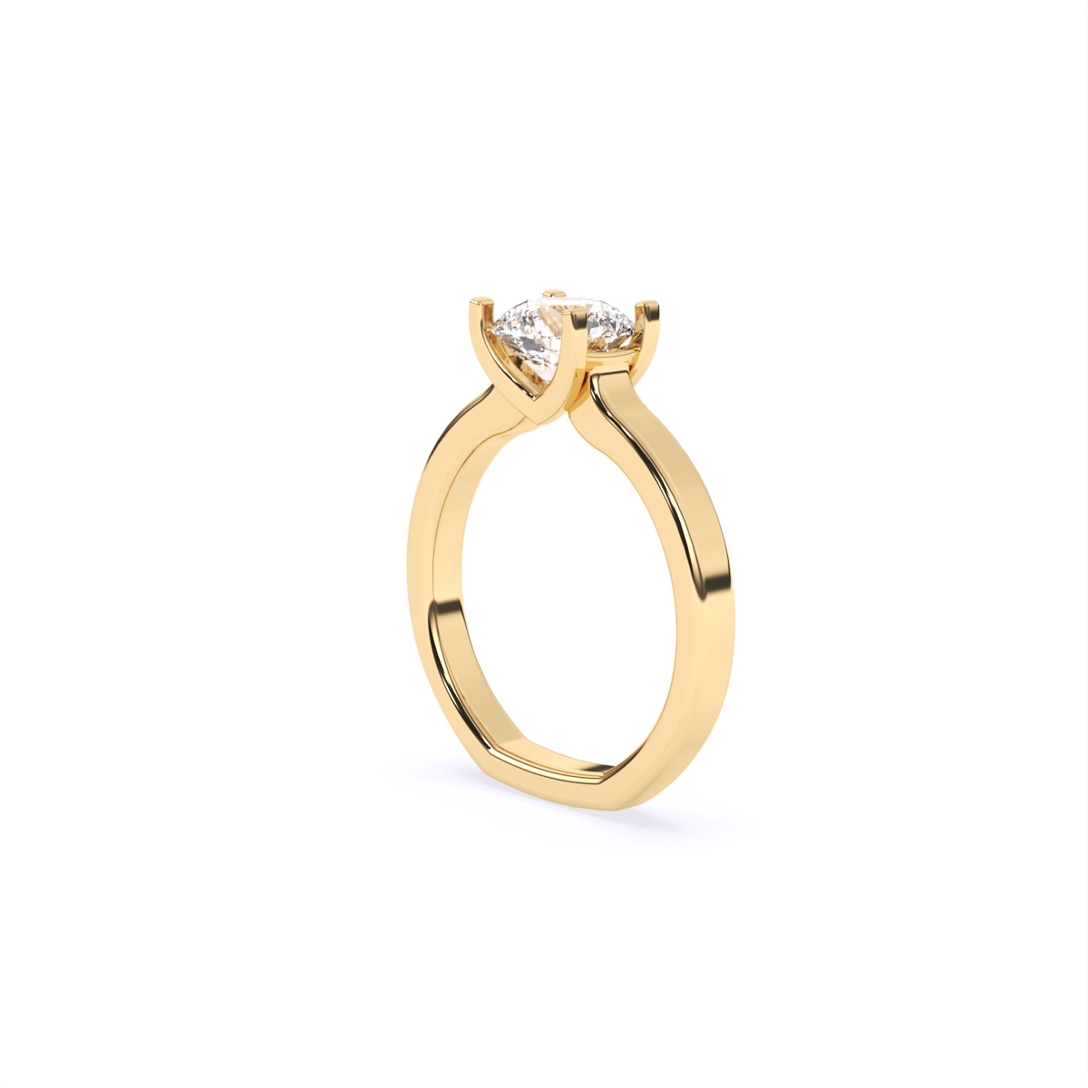 Round Four Prong lab Diamond Solitaire Ring