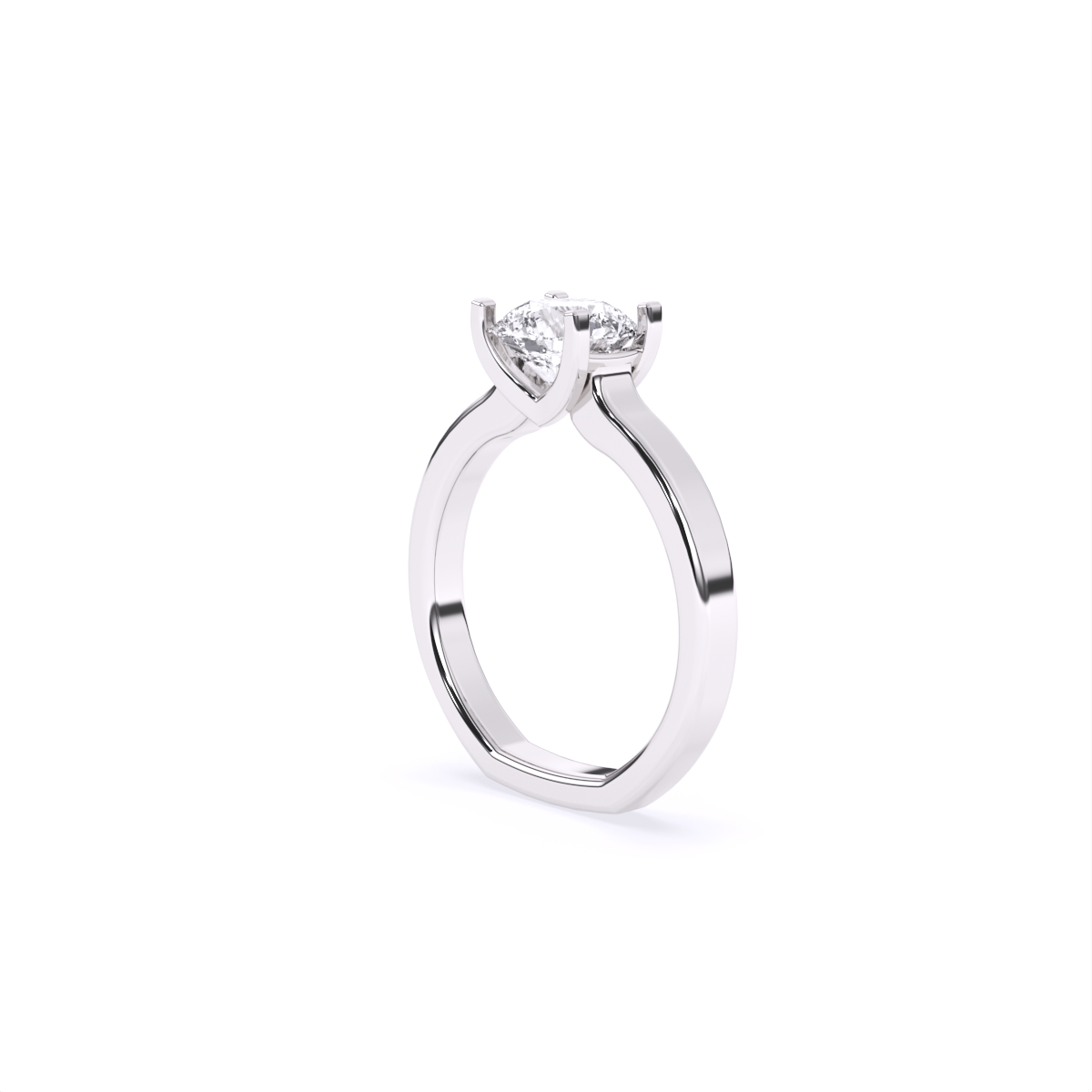 Round Four Prong lab Diamond Solitaire Ring