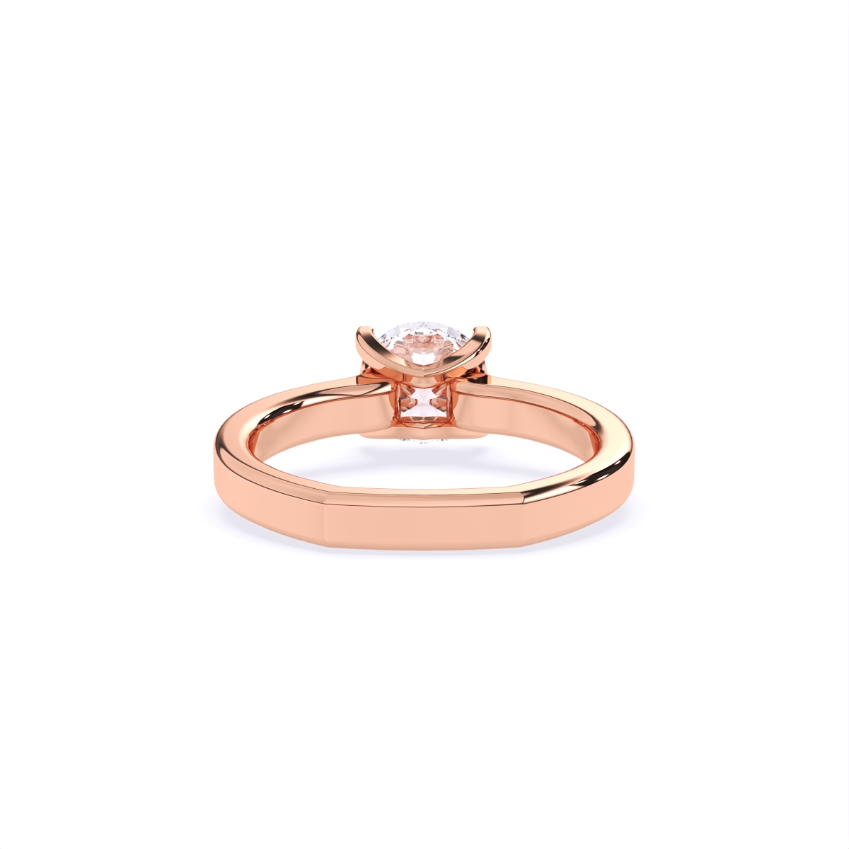 Round Four Prong lab Diamond Solitaire Ring