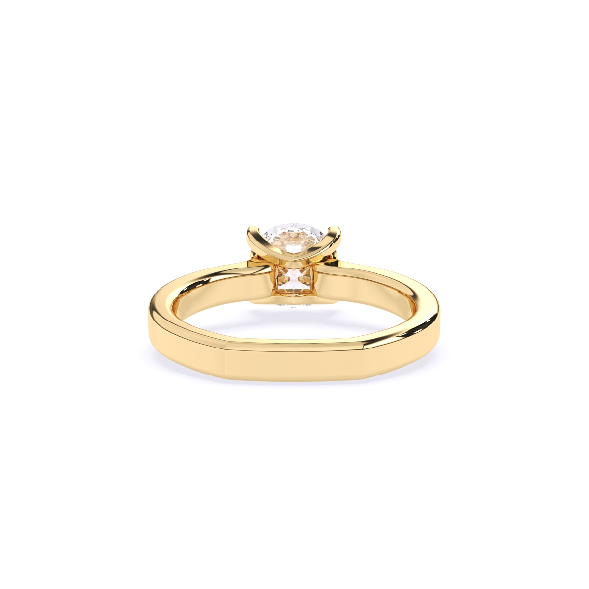 Round Four Prong lab Diamond Solitaire Ring