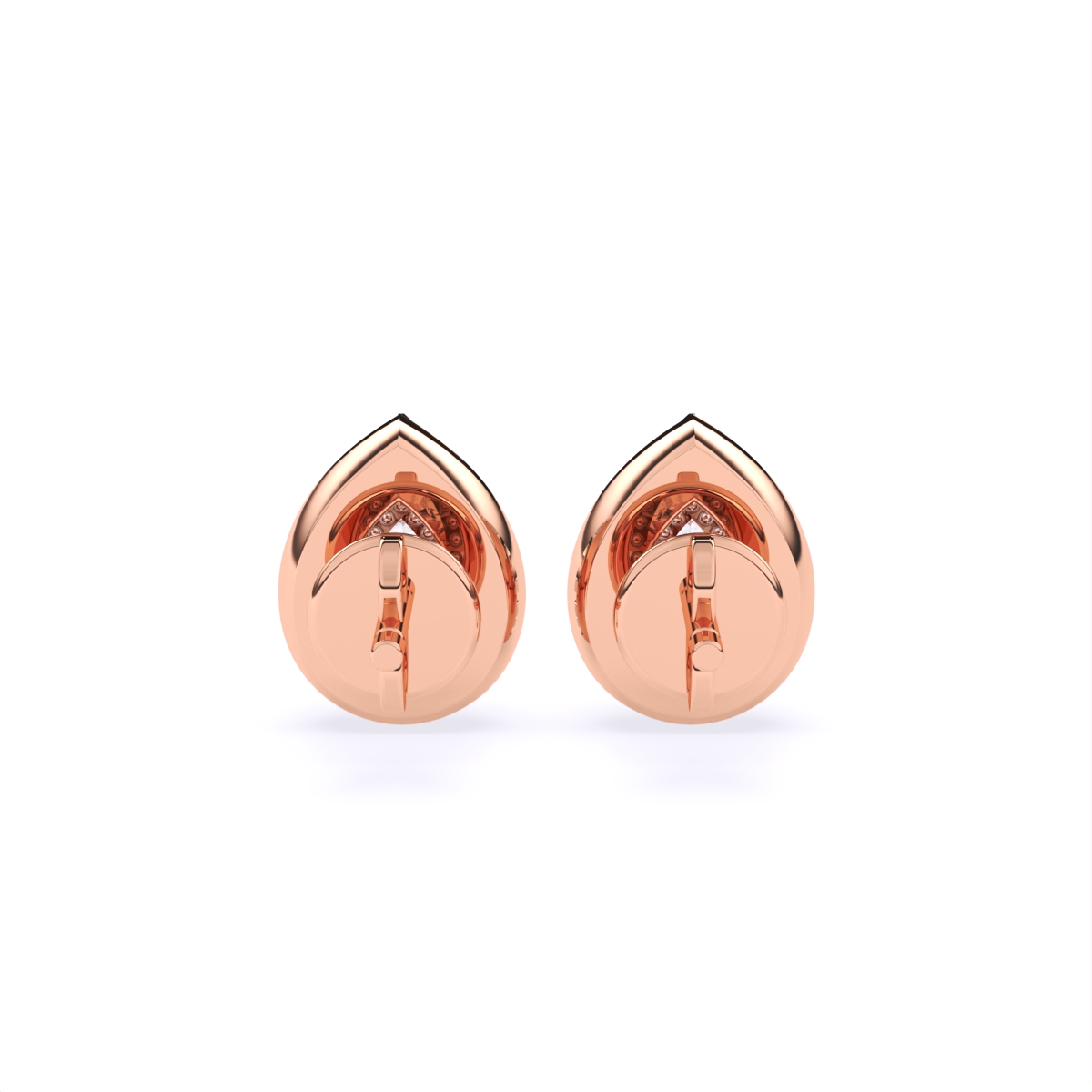 Pear Solitaire Halo lab Diamond Earrings