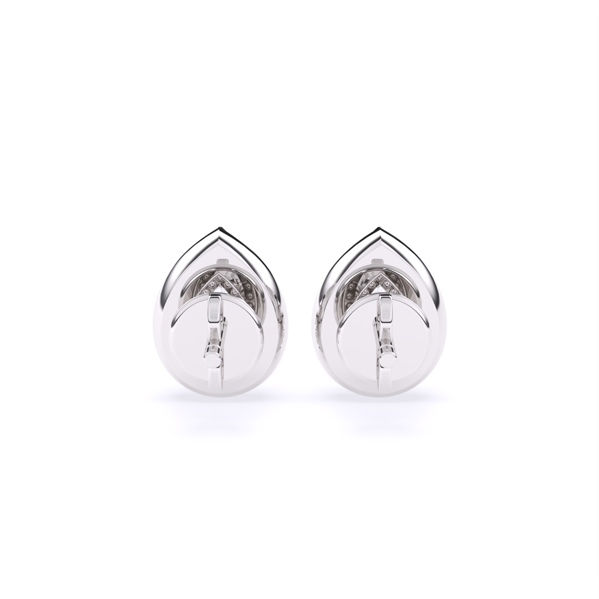 Pear Solitaire Halo lab Diamond Earrings